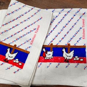 Vintage Kitchen Towels Chickens